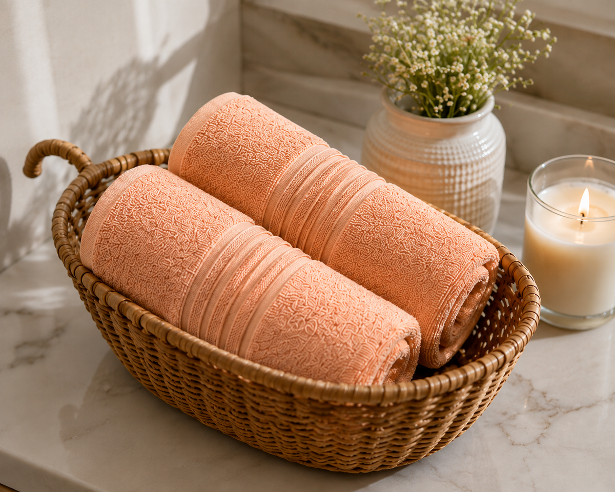 Master Towel – Premium 2-Piece Peach Towel Set