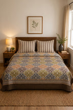 Heritage Mosaic Bedsheet Set – King Size with 2 Pillow Covers