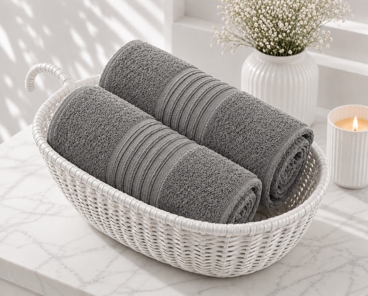 Master Towel – Premium 2-Piece Grey Towel Set