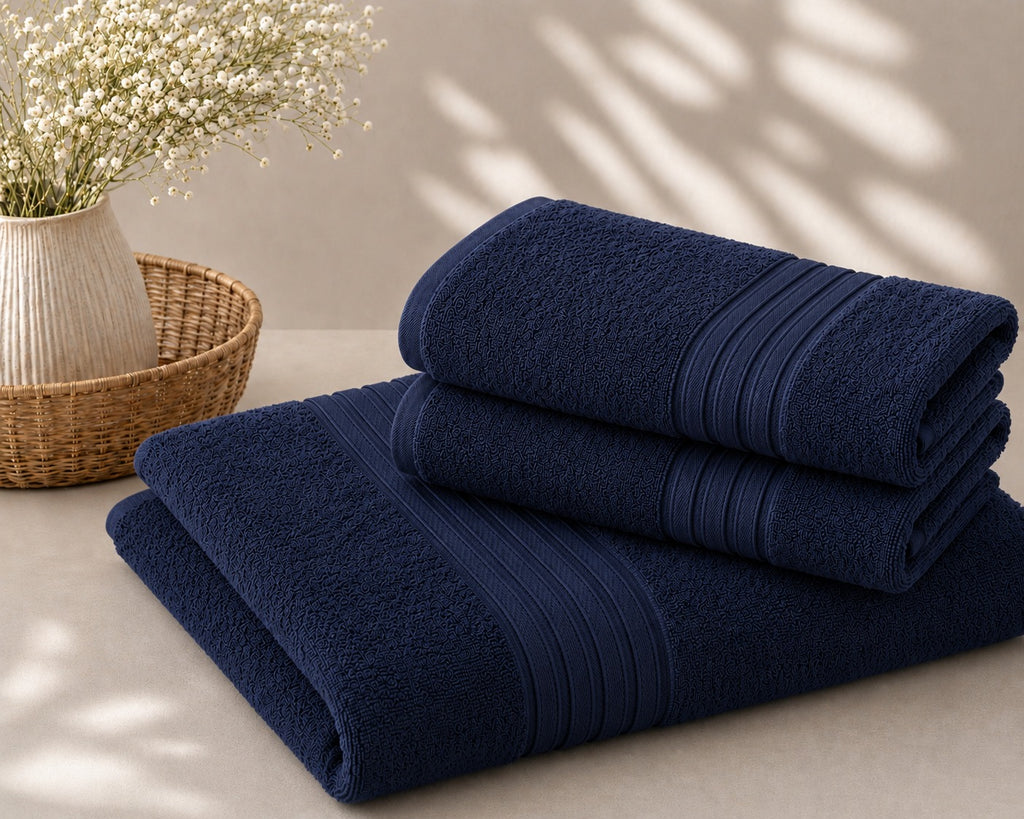 Master Towel – Premium 2-Piece Navy Blue Towel Set