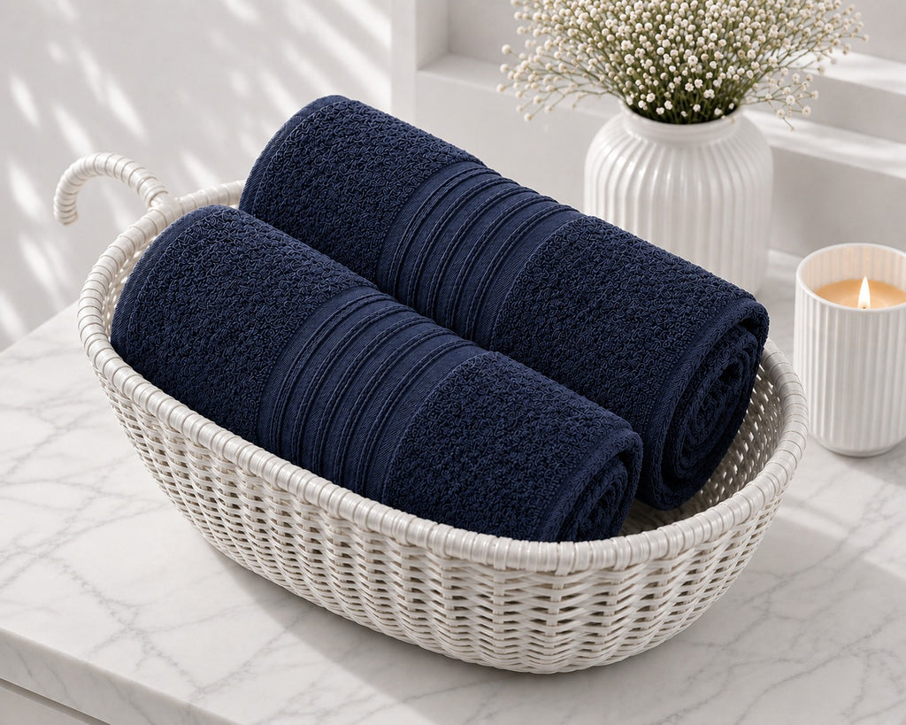 Master Towel – Premium 2-Piece Navy Blue Towel Set