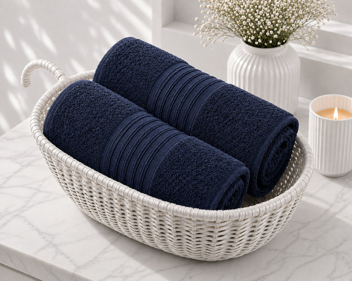 Master Towel – Premium 2-Piece Navy Blue Towel Set