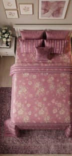 Rose Blossom Bedsheet Set – King Size with 2 Pillow Covers
