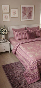 Rose Blossom Bedsheet Set – King Size with 2 Pillow Covers