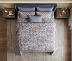 Vintage Blue Bedsheet Set – King Size with 2 Pillow Covers