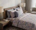Vintage Blue Bedsheet Set – King Size with 2 Pillow Covers