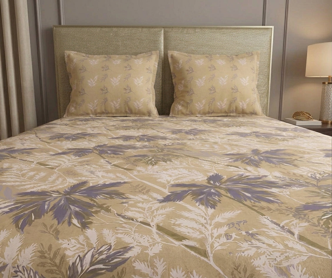 Royal Beige Bedsheet Set – King Size with 2 Pillow Covers