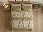 Green leaf Bedsheet Set – King Size with 2 Pillow Covers