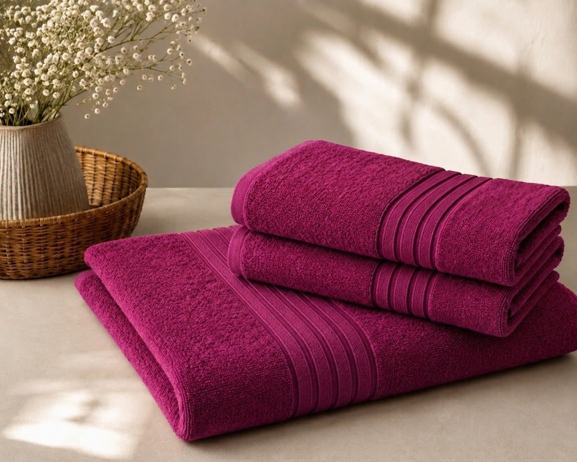Master Towel – Premium 2-Piece Magenta Blue Towel Set