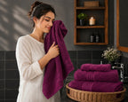 Master Towel – Premium 2-Piece Magenta Blue Towel Set