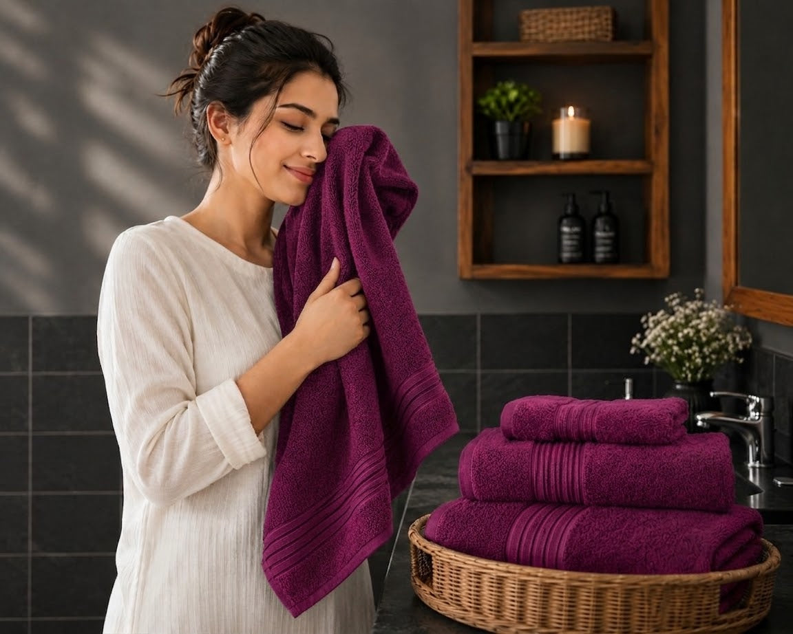 Master Towel – Premium 2-Piece Magenta Blue Towel Set