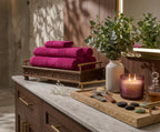 Greek Border Towel – Premium 2-Piece Bergundy Towel Set