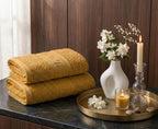 Greek Border Towel – Premium 2-Piece Light Yellow Towel Set