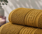 Greek Border Towel – Premium 2-Piece Light Yellow Towel Set