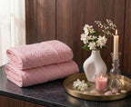 Greek Border Towel – Premium 2-Piece Baby Pink Towel Set