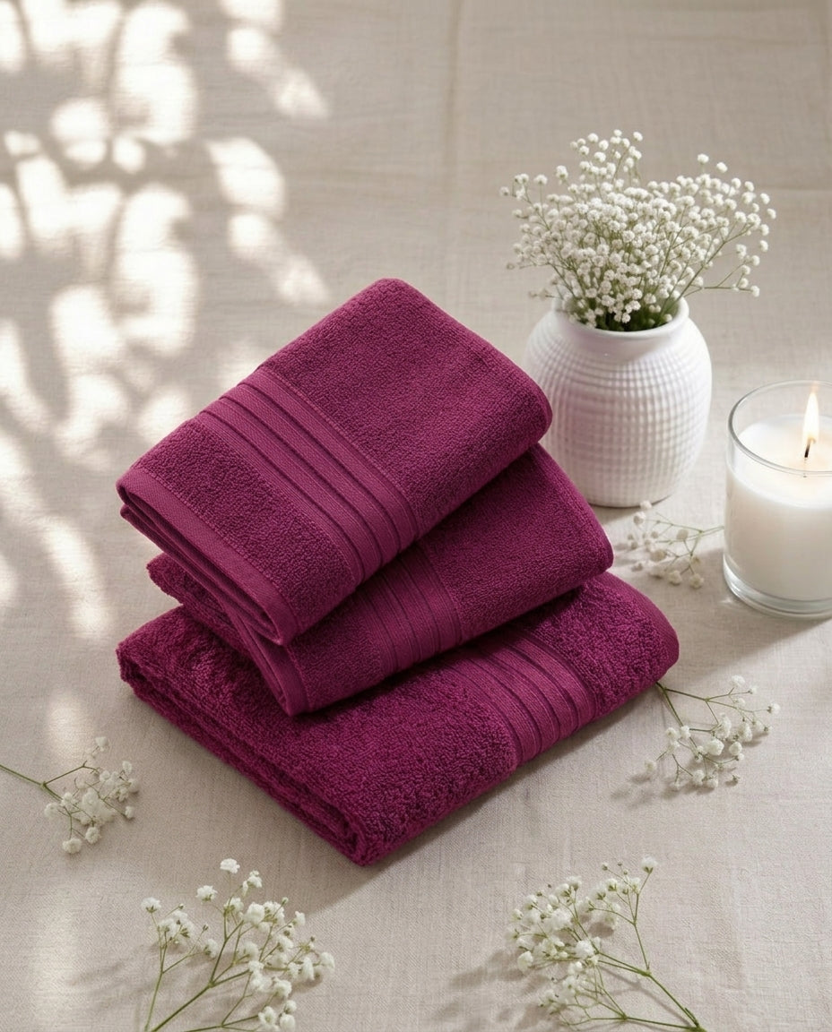 Master Towel – Premium 2-Piece Magenta Blue Towel Set