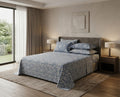 Chambray Floral Bedsheet Set – King Size with 2 Pillow Covers