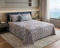 Vintage Blue Bedsheet Set – King Size with 2 Pillow Covers