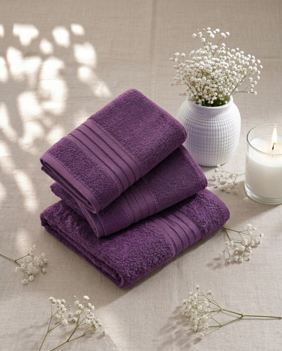 Master Towel – Premium 2-Piece Purple Towel Set
