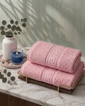 Greek Border Towel – Premium 2-Piece Baby Pink Towel Set