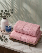 Greek Border Towel – Premium 2-Piece Baby Pink Towel Set