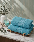 Greek Border Towel – Premium 2-Piece Blue Towel Set
