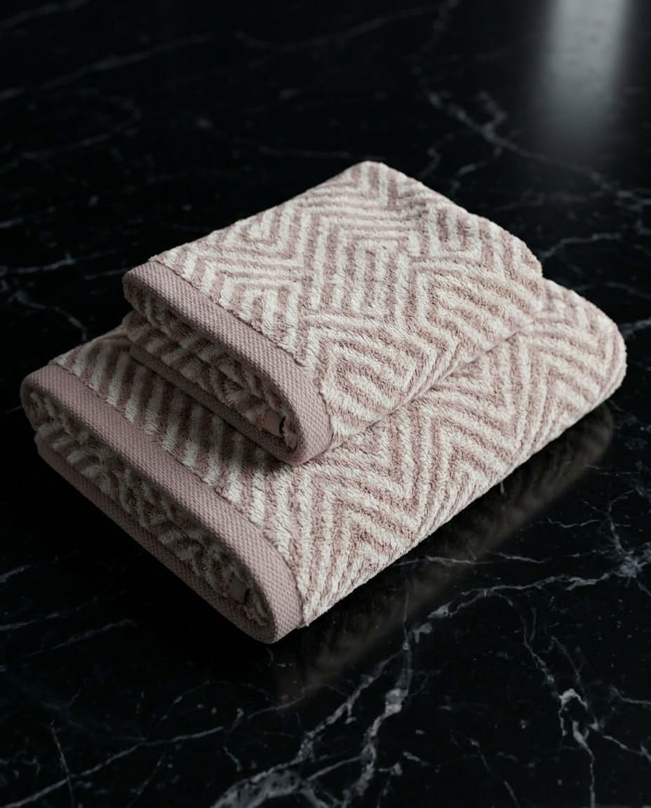 Blush Maze Export Towel - Premium 2-Piece Towel Set
